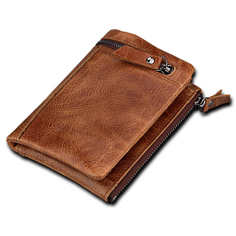Men's Crazy Horse Genuine Leather RFID-Blocking Wallet