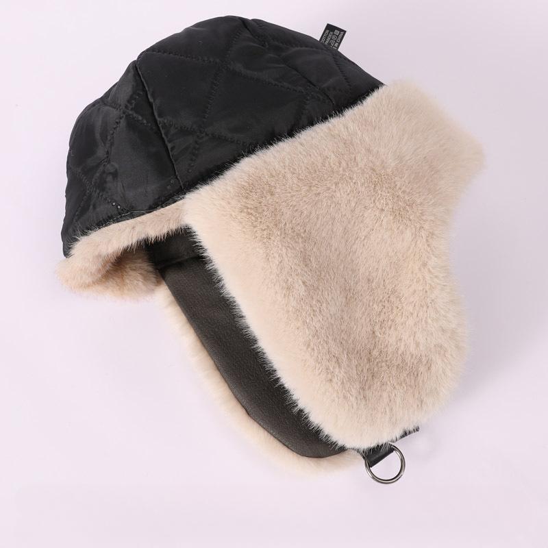 Imitation Fur Mink Hair Hat Female Fall and Winter Plush Fisherman Hat Khaki Senior Show Face Small Warm Ear Protection Lei Feng Hat