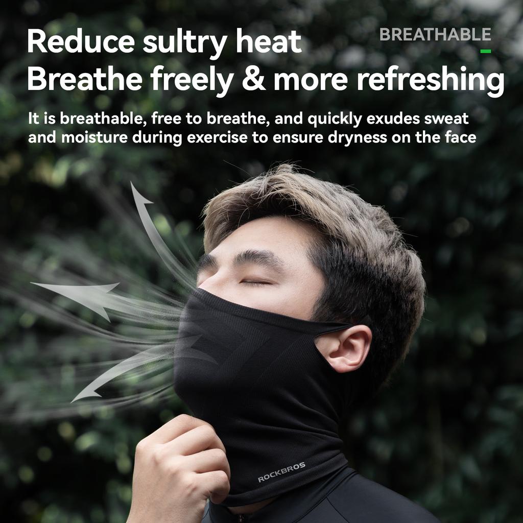 Rockbros Warmer Cycling Masks Bandana Face Mask Balaclava Outdoor Hiking Ice Silk Mask Comfortable Seamless Protection Scarf