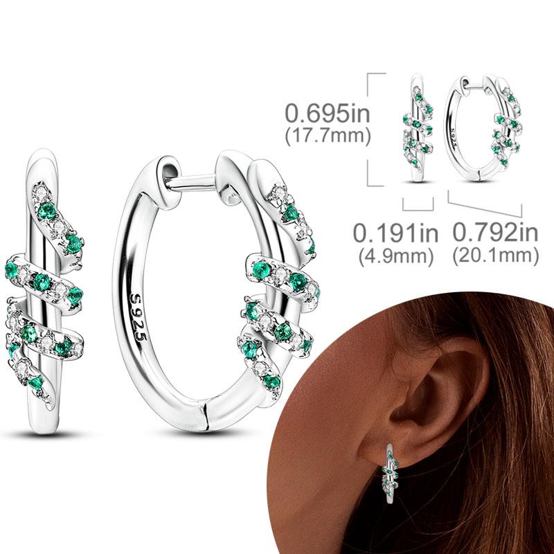Women Earring 925 Silver Hoop Earrings Love Heart Butterfly Drop Earring Stud For Women Girls Party Jewelry Gifts
