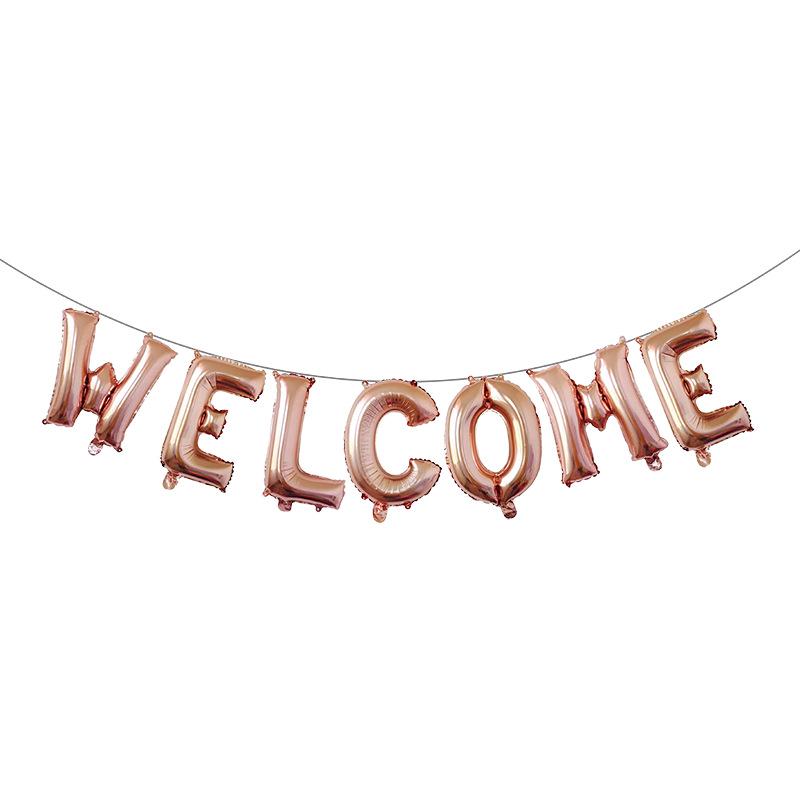 Набор алюминиевых шаров-букв «Welcome» 16 дюймов для празднования открытия торгового центра розового золота