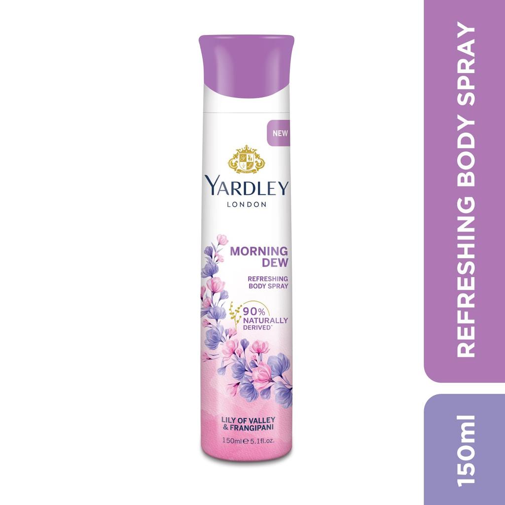 Yardley London Morning Dew Refreshing Deodorant Spray for Women 150 ml Floral All-Day Freshness