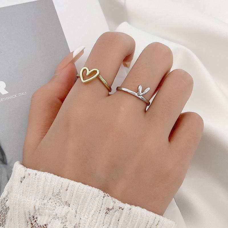 Trendy Heart Ring Set: Korean-Inspired, Stylish, Unique Design for Women