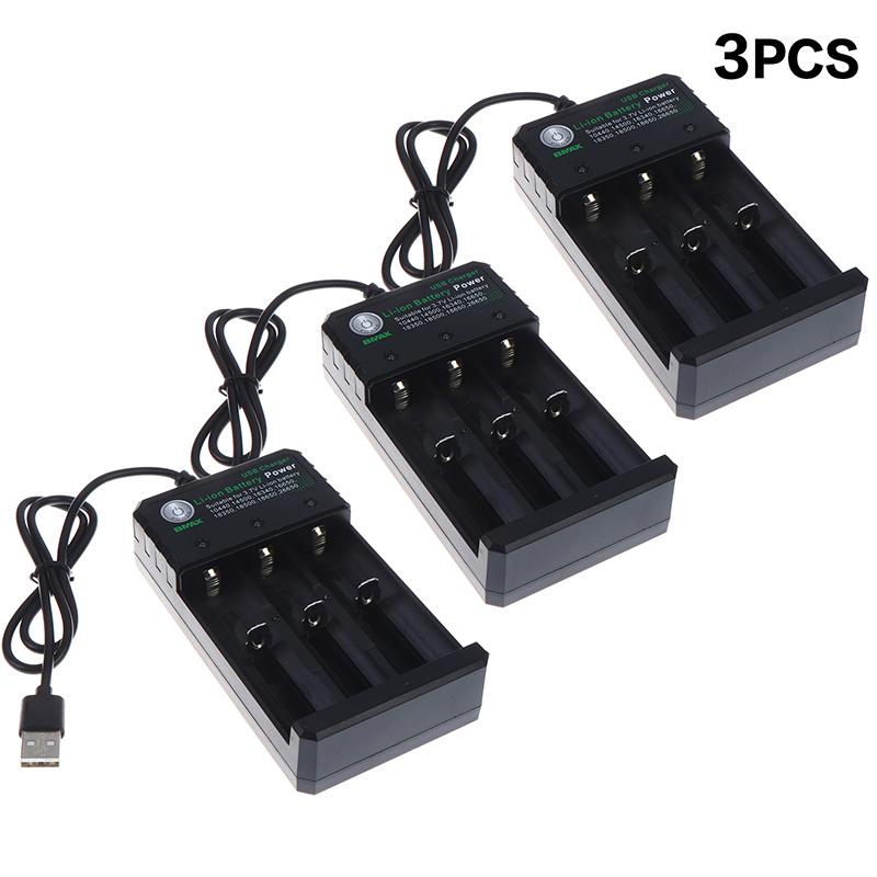 {Summer2} 3 Slots 18650 Li-ion Battery Charger USB Charger Adapter Rechargeable Li-ion Battery Charger For 18650 Battery