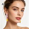Fun Back to School Jewelry 1 Pair Teacher Earrings for Women, Cute 2D Acrylic Crayon Pencil Backpack Dangle Number Alphabet Earrings, First