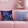 classic theme Iris Cushion Cover Soft & Easy-Wash Pillow Case – Versatile for Couch, Bed, Travel and Office