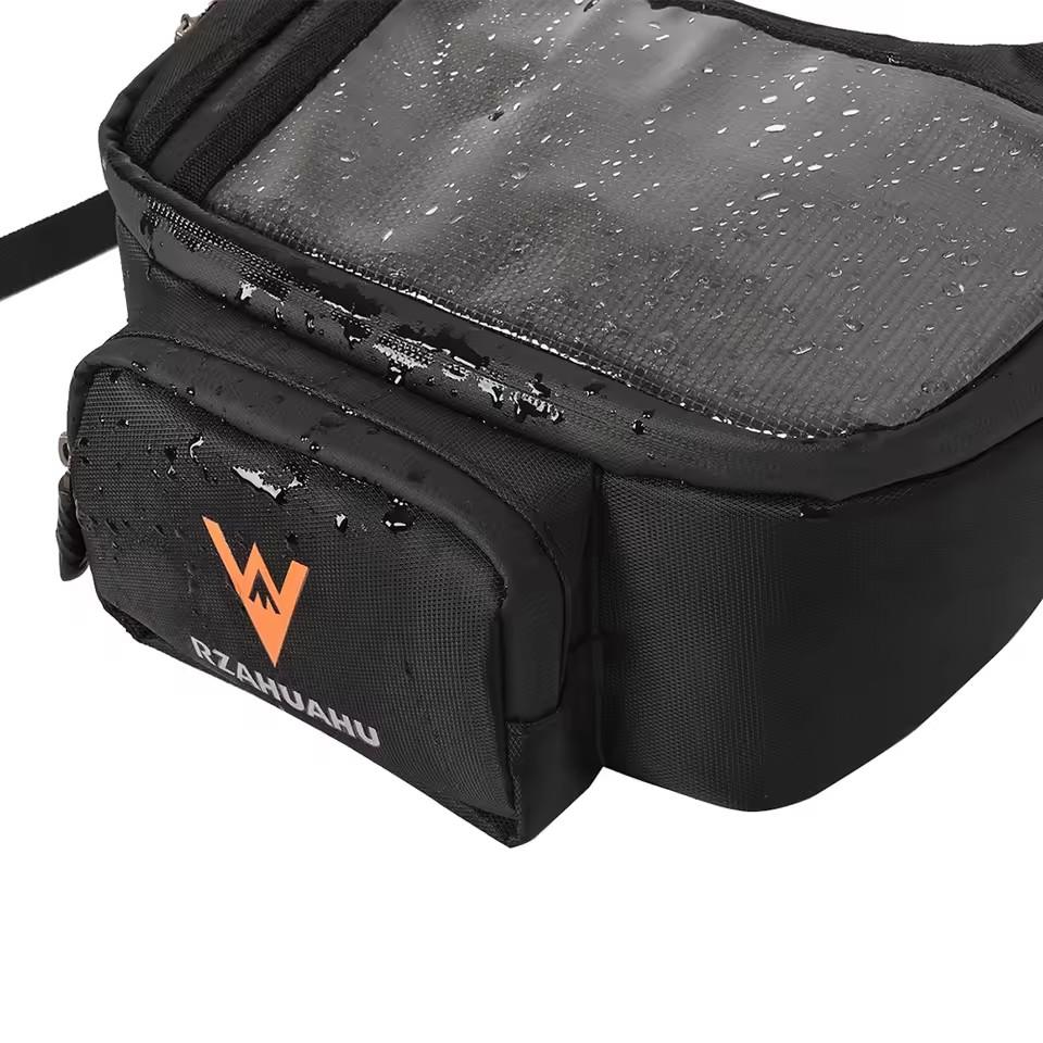 Waterproof Touch Screen Motorcycle Handlebar Bag Large Capacity Front Fork Storage Bag Motorbike Riding Accessories