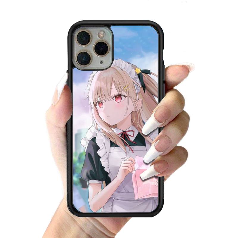 

Милый чехол для телефона с изображением девушки-горничной, силиконовый чехол из ПК+ТПУ для iPhone 11 12 13 Pro Max 8 7 6 Plus X SE XR, твердые чехлы Artificial leather