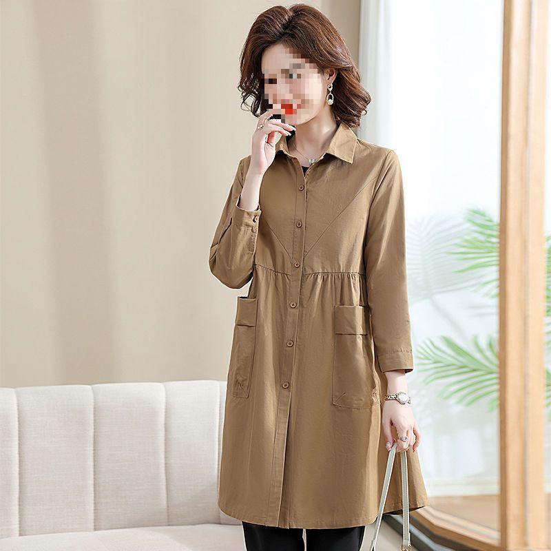 Damen Chic Koreanischer Midilanger Windbreaker – Vielseitige Herbst-/Frühlings-Sonnenjacke