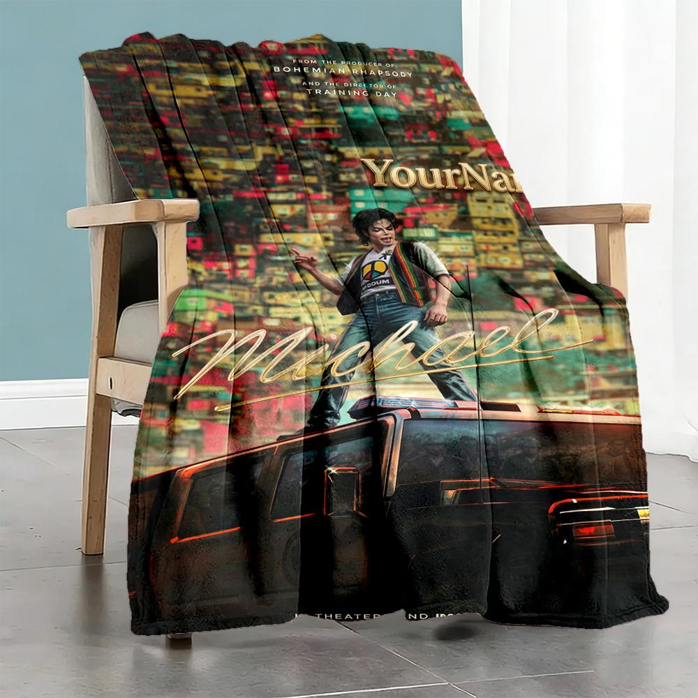 Michael Jackson 194 Personalized Text Blanket Lightweight Customizable Blanket Soft & Cozy Versatile for Sofa Office Chair Picnics Livingroom