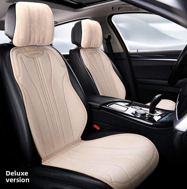 High Quality Suede Universal All Seasons Car Seat Cover Perforated Breathable Anti-Slip Luxury Car Suede Seat Cover With Pillow