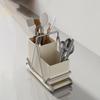 Stainless Steel Chopsticks Storage Box Wall Mounted Countertop Type Utensil Holder Large Capacity Space Saving