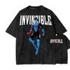 Invincible Washed T-Shirt Unisex Oversized Cotton Streetwear Casual Tee