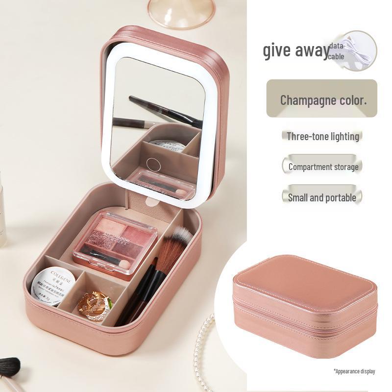 

Портативное складное зеркало для макияжа с подсветкой и многофункциональный настольный органайзер для украшений