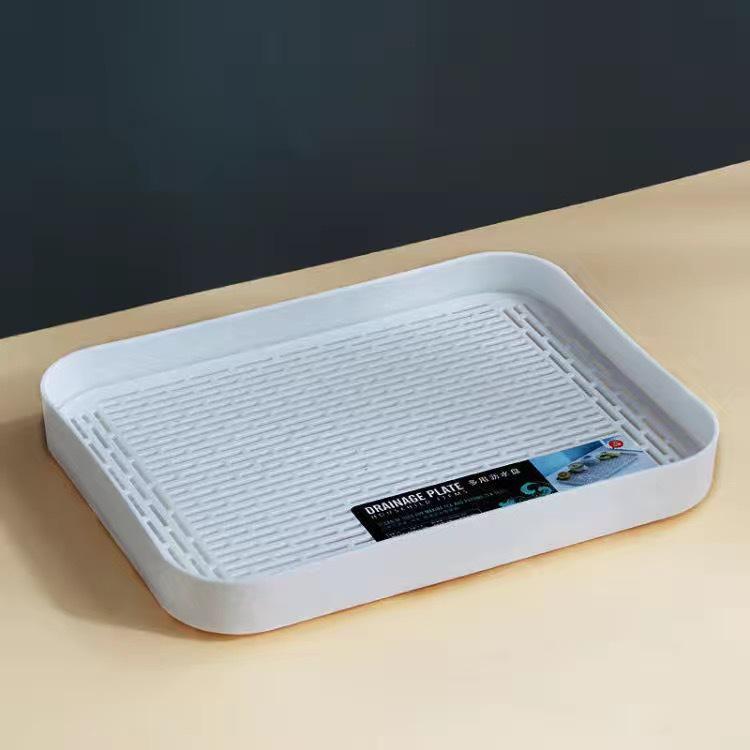 Double-Layer Plastic Draining Tray: Durable Household Tea, Bowl & Chopstick Storage Rack