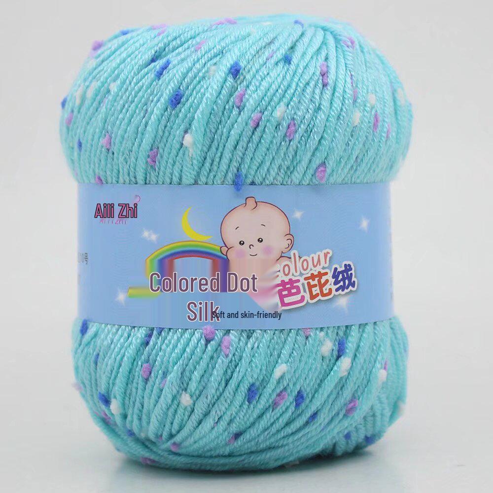 Pallina di Filato a Pois Colorati per Lavorazione a Maglia a Mano di Maglioni e Cardigan da Uomo e da Donna