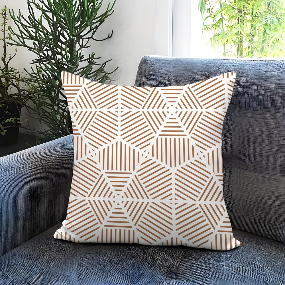 Geometric Patterns Cushion Cover Comfortable Reversible Pillow Cover Ideal For Car Sofa Bedroom & Beyond