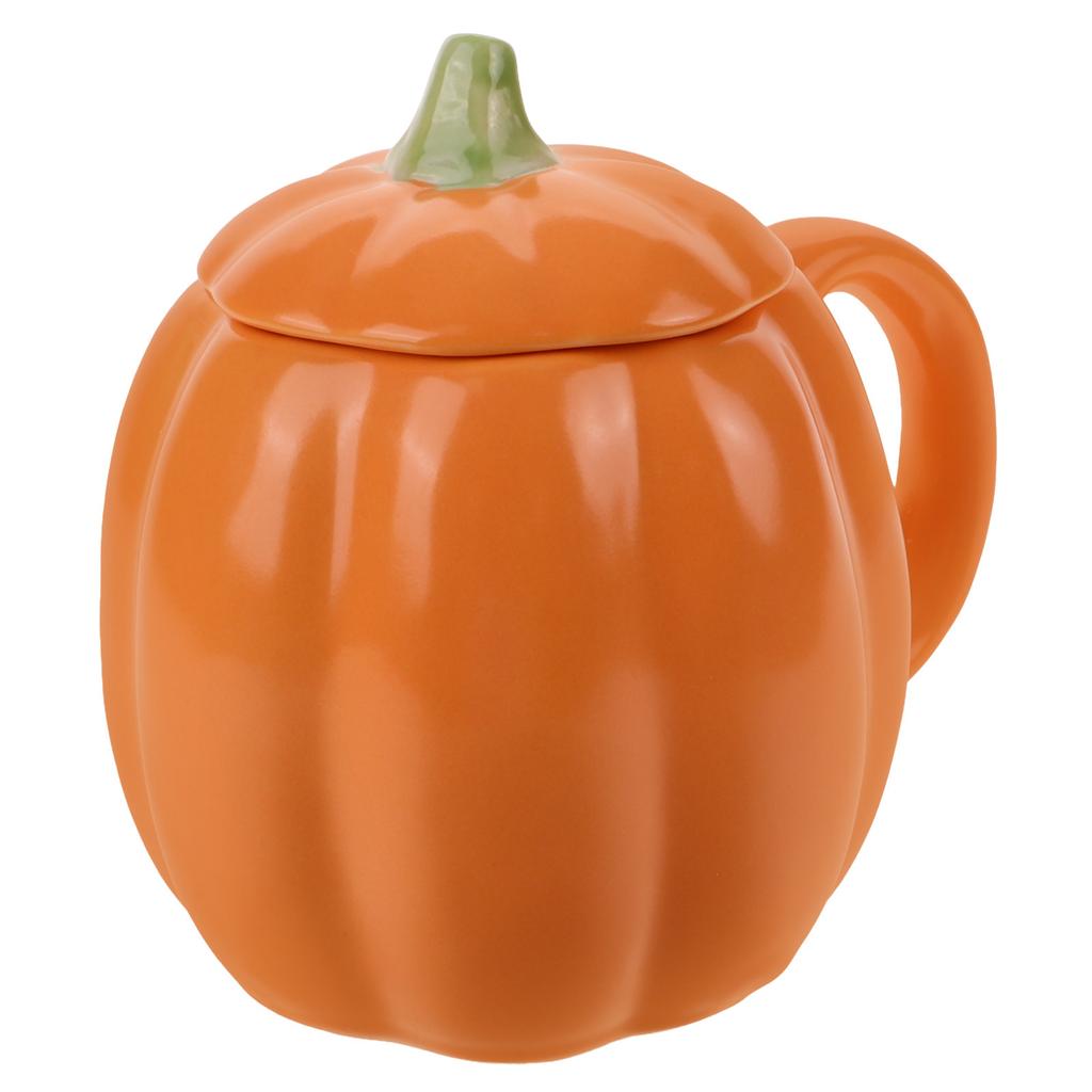 Ceramic Pumpkin Cup 400Ml Spill Proof Lid Coffee Mug Decorative Water Cup for Home Office Coffee Mugs Milk Mug