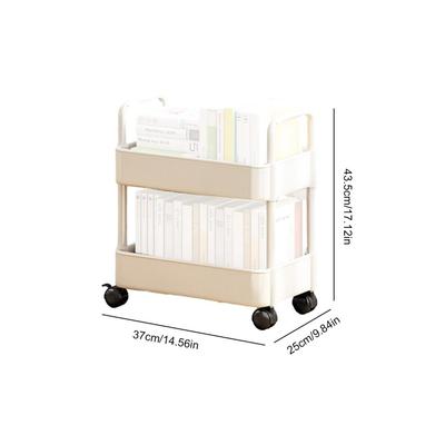 Rolling Storage Cart 20lbs Max Load Capacity 2 Tier Utility Cart Trolley On Wheels For Kitchen Bathroom