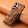 For Samsung Galaxy S25 Ultra Case Flower Print Leather+PC+TPU Cover with Card Holder Kickstand