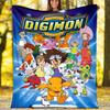 1pc Digimon Theme Blanket - Digital Print, Polyester, Cozy for All Seasons, Perfect for Outdoor, and Travel