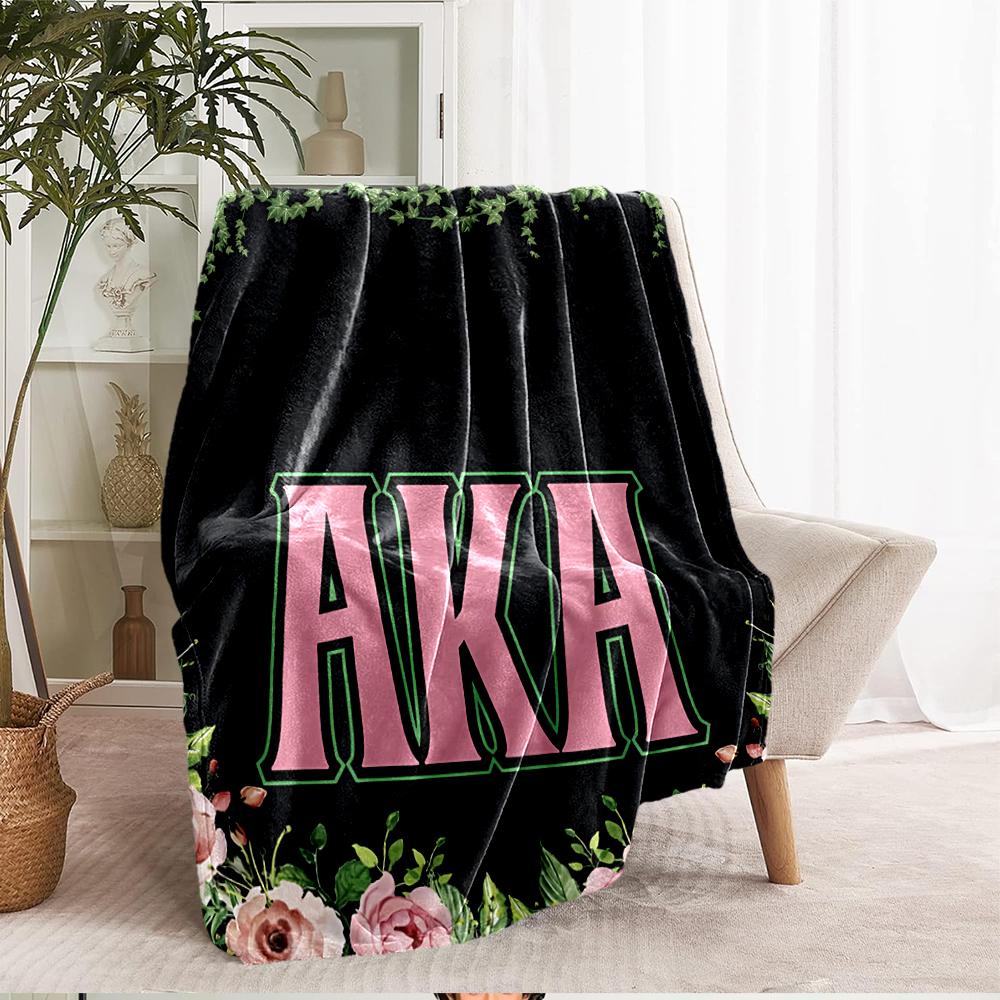 AKA Theme Printed Blanket - Perfect for Couch, Bed, Travel & Outdoor Use | Machine Washable, Cozy & Durable.