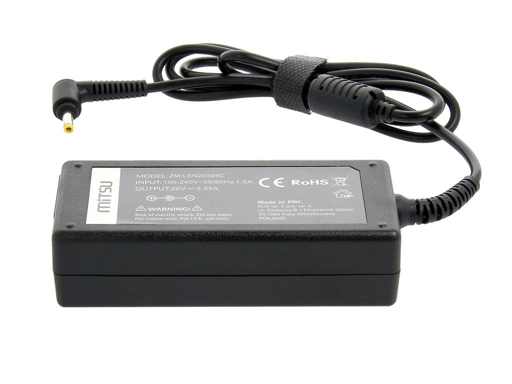 Charger for Lenovo 20v 3.25a 65W 4.0x1.7mm