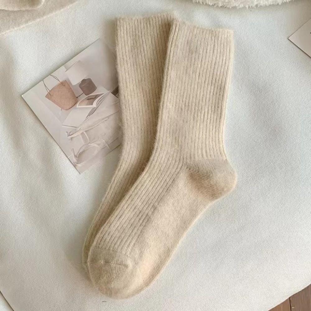 Thick Fuzzy Wool Socks Cashmere Long Socks Fashion Winter Warm Velvet Socks  For Women
