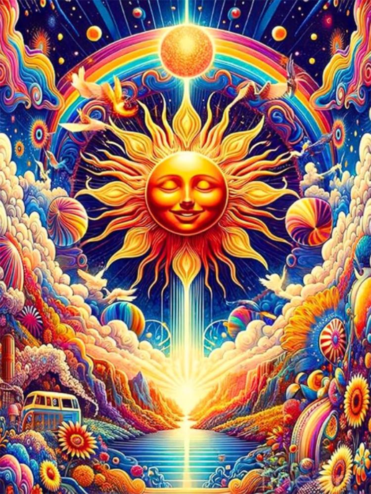 

Золотой солнечный пейзаж 5DDIY Кристалл Алмаз Луна Девушка Картина Мозаика Цветочная вышивка Ручная работа Художественное украшение Подарок Full Round 20x30CM