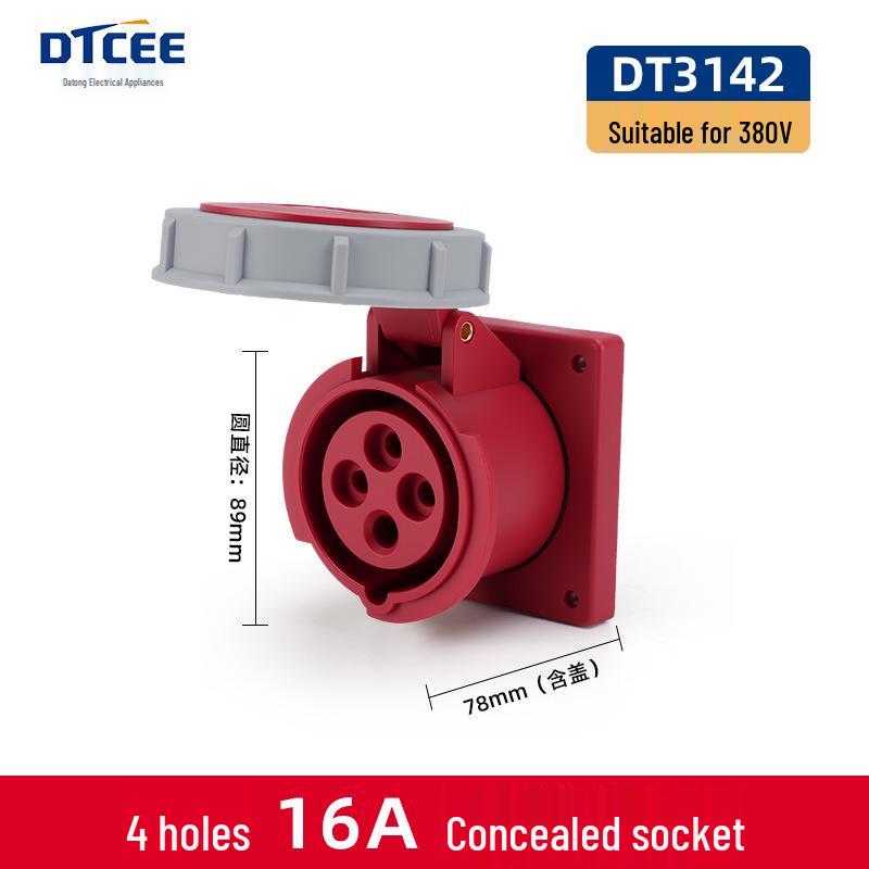 Second Gen IP67 Industrial Aviation Socket Connector 16A/32A, 3-Core/4-Core/5-Core, Non-Explosion-Proof