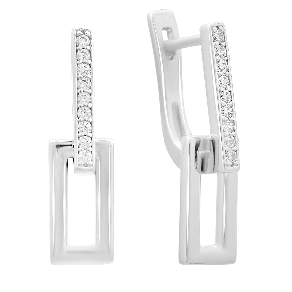 

Silver earrings with cubic zirkonia (2207849) білий