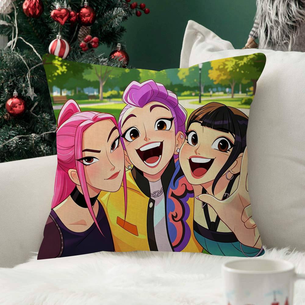 KPop Funny Cute DDemon Pattern Suitable for Home Bedroom Car Office Decoration Living Room Sofa Cushion Cover Pillowcase