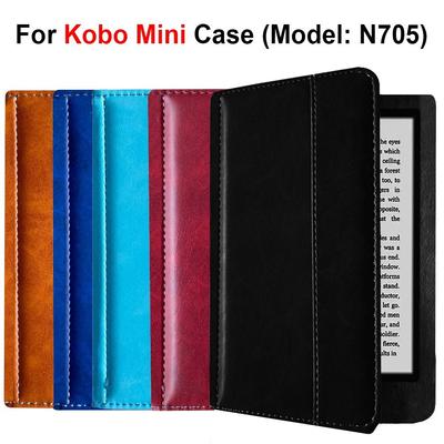 PU-Leder 5 Zoll E-Reader Hülle Stoßfeste Schutzschale Buntes Folio Funda für Kobo Mini