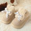 Fashion Cartoon Shape Fluffy Plush Snow Boots for Women Winter Cozy Faux Fur Home Slippers Woman Thick Sole Anti Slip Warm Cotton Shoes