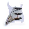 Musiclily Basic 11-Hole SSS Stratocaster Pre-Wired Pickguard with Ceramic Single-Coil Pickup Set for ST Strat Electric Guitar, White, 3-Piece Set
