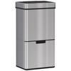 72L 3-Compartment Trash Can with Infrared Sensor and Automatic Opening, Steel and ABS, 42x30x81 Cm
