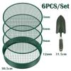 6PCS/Set 11.8" Fine Mesh Soil Sifter Compost Sifter with 4 Interchangeable Filter Mesh Sizes 3/6/9/12mm and Shovel for Gardening