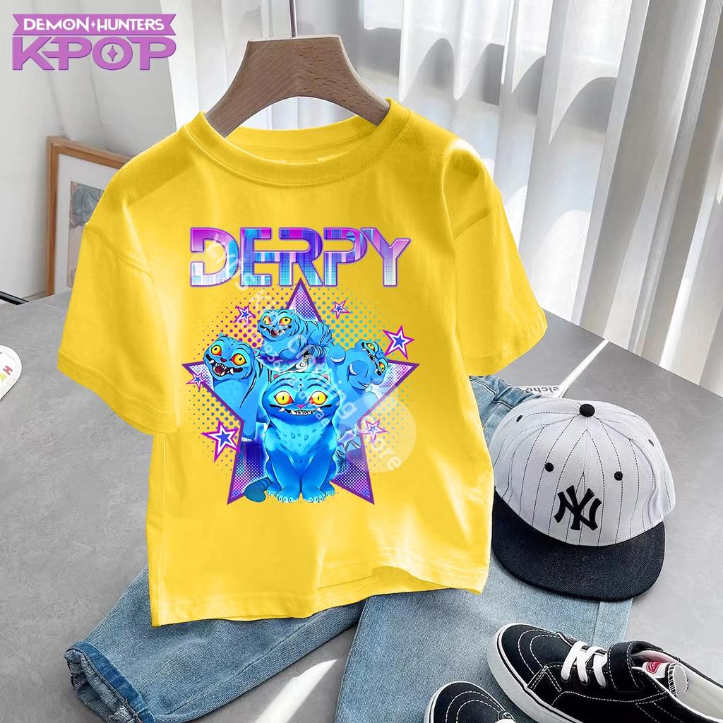 KPop Demon Hunters Kids Clothes 2025 Hot Anime Cotton T-shirt Harajuku Girls Casual Shirt Gift Fashion Movie Toddler T Shirts