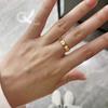 Gold Color Ring for Women Wedding Jewelry Trendy Fish Scale Shape Adjustable Opening for Index Finger Ring Minimalist Design