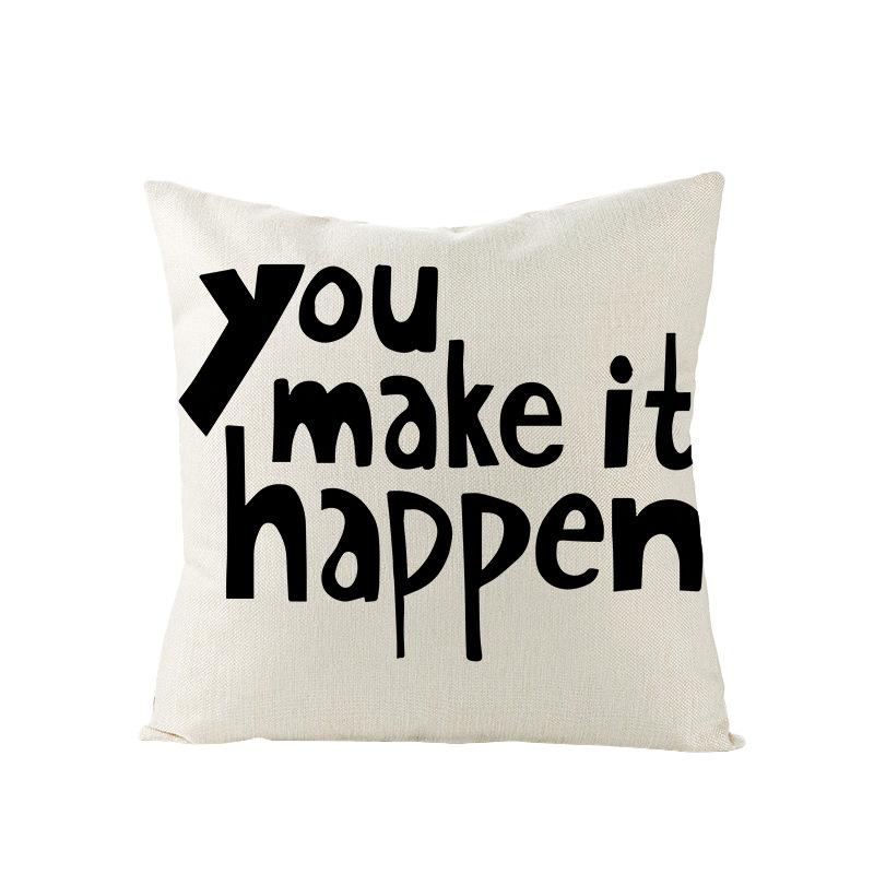 Home Furnishings Nordic Polyester Cushion Cover Black Letter Digital Print Cushion Cover Cushion Cover