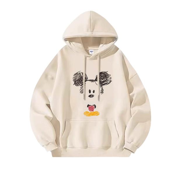 

New Disney Series Cotton Fun Cartoon Mickey Pattern Printed Hoodie Men and Women Street Couple Loose Fashion Breathable Top 3XL