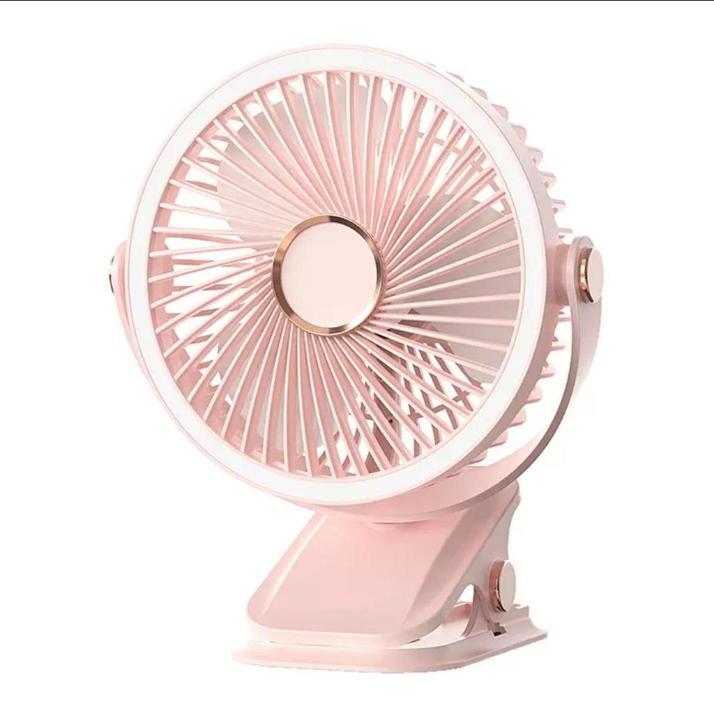 2026 Portable USB Charging Clip-on Desktop Fan with Light for Dorm Use