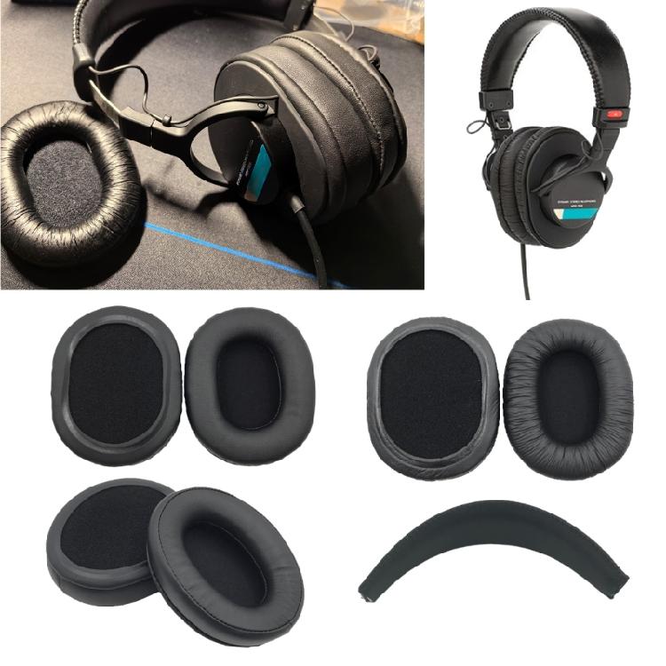 Protein Leather Earphone Ear Cushions Headband for MDR-7506 MDR-900ST Prolonged Comfort