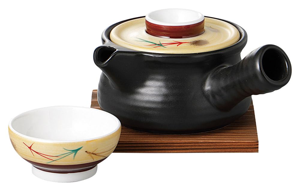 

Ale-net 240cc Black Matte Gold Pine Teapot-Shaped Teapot, Steamer, Suitable for Direct Heat