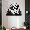 Heavy Duty Black Metal Wall Art Laser Cut Modern Dog Design for Living Room Bedroom Office Decor