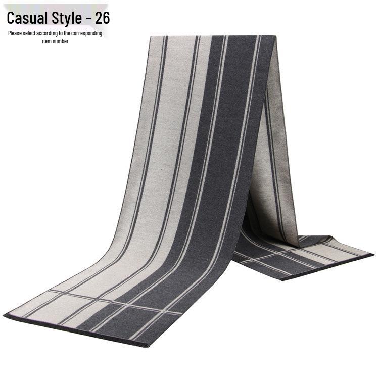 Men's Autumn & Winter Plaid Imitation Cashmere Scarf - Warm & Thick Custom Design