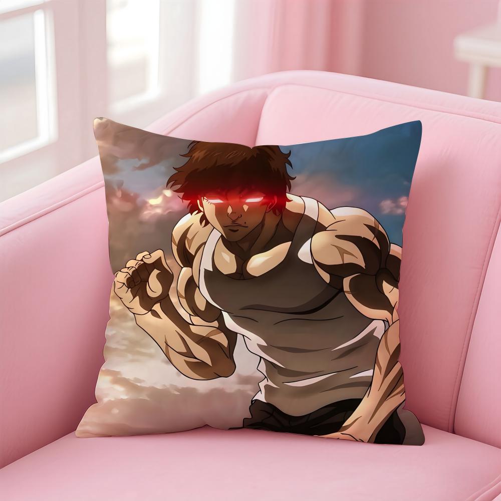 Baki the Grappler Cushion Cover Comfortable Reversible Pillow Cover Ideal for Car Sofa Bedroom & Beyond