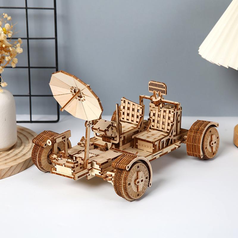 

3D Wooden Lunar Rover Model Puzzle - Educational, Creative Toys for Kids