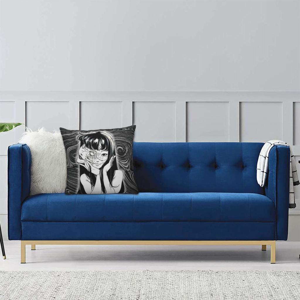 Tomie Anime Square Pillowcase Pillow Cover Cushion Throw Pillow for Home Sofa Living Room