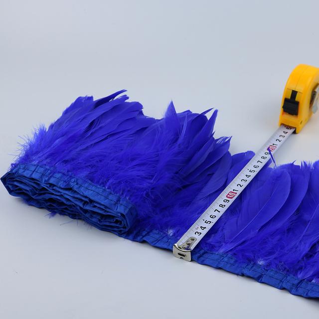 1Meter Dyed Golden Goose Feather Trims for DIY Craft Party Wedding Dress Carnival Ribbon Clothes Decor Plumas Accessories15-20cm